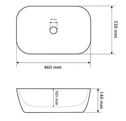 Умивальник VBI Ravenna white black marmo накладний VBI-011230, Чорний матовий - мініатюра 4