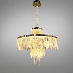 Люстра кришталева Diasha 376-800GD золото LED 165Вт багатоярусна підвісна