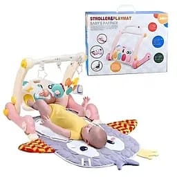 Яскравий розвиваючий килимок з музичною панеллю та елементами для моторики