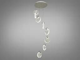 Люстра стельова LED Diasha 3008/8HR, 24W, хром, сучасний стиль для коридору, вітальні, кухні