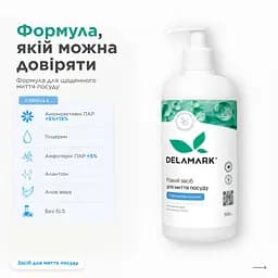 Рідкий засіб для миття посуду DeLaMark з ароматом лохини 0.5 л (4820152334022)