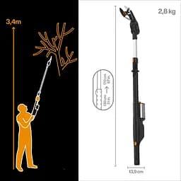 Акумуляторний сучкоріз до 32 мм Fiskars eLopper Bypass 130-170 см, БЕЗ АКБ (1082299) - мініатюра 3