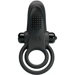 Эрекционное кольцо на пенис с вибрацией Pretty Love Vibro Penis Ring 11.3 см черный