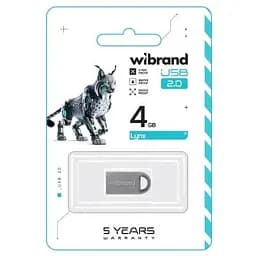 USB флеш накопичувач Wibrand 4GB lynx Silver USB 2.0 (WI2.0/LY4M2S) - мініатюра 2