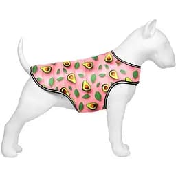 Курточка-накидка для собак Waudog Clothes, малюнок "Авокадо на рожевом", S, А 32 см, B 41-51 см, С 25-35 см [CD]