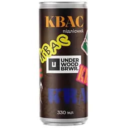 Напій безалкогольний непастеризований UNDERWOOD квас натурального бродіння 0.33 л