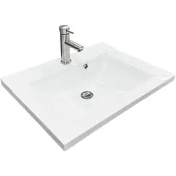 Раковина накладная Adamant QUANTO 60, прямоугольная с сифоном Click-Clack + смеситель (4824296208001)