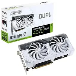 Відеокарта ASUS RTX 4070 SUPER 12GB DUAL WHITE (DUAL-RTX4070S-12G-WHITE) (GDDR6X, 192 bit, PCI-E v4.0) Б/в - мініатюра 9