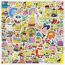 Стікерпак Губка Боб Набір наклейок GeekLand SpongeBob 100 штук - мініатюра 2