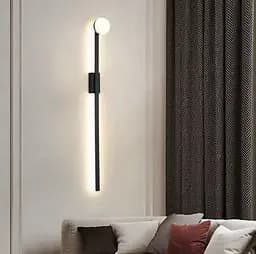 Мінімалістичне видовжене бра з білим плафоном 100 см Line F Арт. WJ33/1000 BK