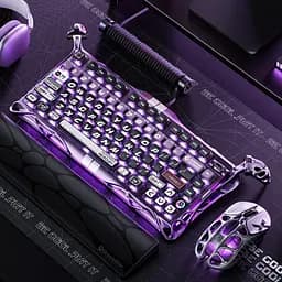 GravaStar Клавіатура магнітна Mercury V75 Pro 80keys, GravaStar x Gateron Jade Gaming, USB-A, 8k, RGB, Iron Purple - мініатюра 6