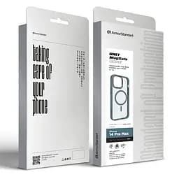 Чехол Apple iPhone 14 Pro Max, Unit MagSafe, серый, прозрачный, магсейф, противоударный, магнитный, панель-накладка с поддержкой MagSafe, с поддержкой беспроводной зарядки, TPU+PC, защита всего корпуса, ударопрочный, ArmorStandart (ARM75213) - мініатюра 2
