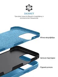 Силиконовый чехол для Apple iPhone 16 Pro Max, ICON2 Case, голубой, противоударный, панель, защита всего корпуса, матовая поверхность Soft Touch, выступает над дисплеем, совместим с защитными стеклами и пленками, с микрофиброй, ArmorStandart (ARM79643) - мініатюра 6