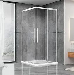 Душевая кабина Dusel DL194 Chrome 100x100, Универсальная, прозрачная, хром, 100x100