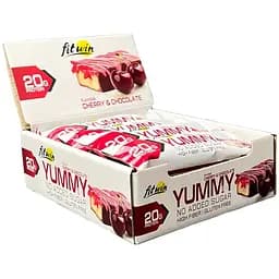 Батончик YUMMY Bar 36% no added sugar, 12*55 грам Вишня - шоколад FitWin vit0001249