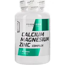 Вітаміни та мінерали Progress Nutrition Calcium Magnesium Zinc Complex, 90 таблеток