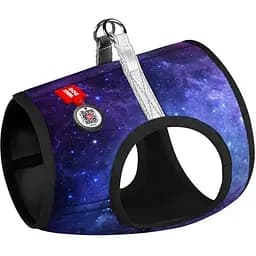 Шлея для собак Waudog Clothes м'яка з QR-паспортом, малюнок "NASA21", XS1