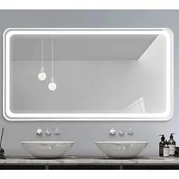 Дзеркало Dusel Led DE-M0065D Silver 120x75 см сенсорне включення + підігрів, Сірий - мініатюра 3