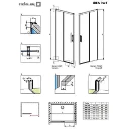 Душові двері Radaway Idea Black DWJ 120x200,5 скло прозоре, ліва (387016-54-01L) - мініатюра 4