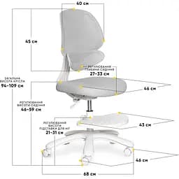 Дитяче крісло Evo-Kids Sirius Air Grey (Y-605 G)  - мініатюра 3