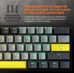 Клавіатура ігрова механічна GamePro GPMK-130R Pro Black Hot-Swap Outemu Red Swich RGB 2.4G/Bluetooth/USB - мініатюра 9