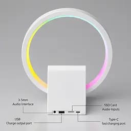 Бездротова зарядка WiWU WI-W021 4в1 15W з Bluetooth колонкою, RGB підсвічуванням та FM радіо - мініатюра 4