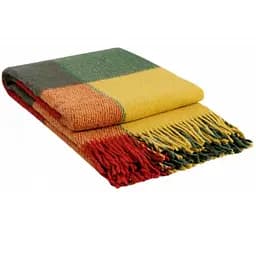 Плед вовняний Vladi Ельф 170х210 яскраво.жовто-червоно-зелений