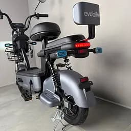 Електровелосипед EVOBIKE Nova S 500W 48V 12Ah з 2 сидіннями, корзиною та поворотниками, простий і надійний, для міста і села, графітові-сірого кольору - мініатюра 16
