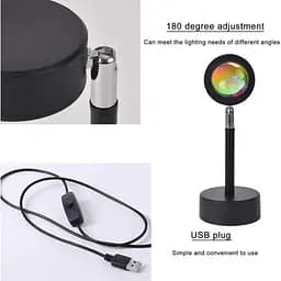LED лампа для селфі XPRO SUN QS822 з ефектом сонця, з USB-штекером і кнопковим перемикачем (RGB_1741) - мініатюра 5