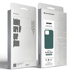 Силиконовый чехол с MagSafe для Apple iPhone 16 Pro Max, ICON2 MagCase, зеленый, противоударный, панель с мягкой подкладкой, защита всего корпуса, поддержка беспроводной зарядки, совместим с защитными стеклами и пленками, ArmorStandart (ARM81323) - мініатюра 10