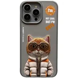 Чохол Nimmy 3D Matal Buttons Apple iPhone 15 Cat Grey