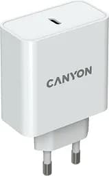 Сетевое зарядное устройство Canyon H-65 GaN PD 65W QC 3.0 White