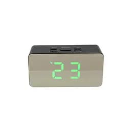 Годинник настільний електронний LED Mirror Clock DS-3658L дзеркальний годинник із термометром і будильником (ST) - мініатюра 6