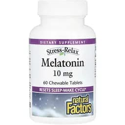 Мелатонін Natural Factors Stress Relax Melatonin 10 мг 60 жувальних таблеток