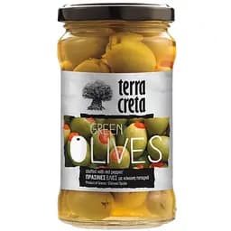 Оливки Terra Creta зеленые с красным перцем 315 мл
