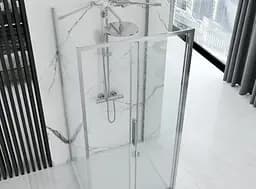 Душова кабіна Rea Rapid Slide 130x80 chrome пристінна REA-KPL-09109, Хром, Універсальна, прозорий, хром - мініатюра 2