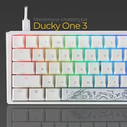 Клавіатура Ducky One 3 Mini Cherry MX Red RGB White (DKON2161ST-RUAPXPWWWSC1) UA [125719] - мініатюра 6