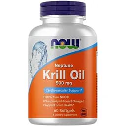 Жирні кислоти Now Krill Oil 500 мг 60 капсул