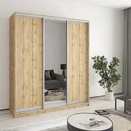 Шкаф-купе трехдверный MebelStar Комбо AL 2ДСП/Зеркало 180x45x210 см Дуб тахо (MBS-4273)