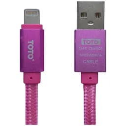 Кабель Toto TKG-27 Metal Braided Flat USB cable Lightning 1m Pink