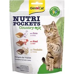 Лакомство для кошек GimCat Nutri Pockets Country Mix с уткой, говядиной и индейкой, 150 г