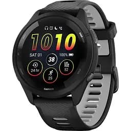 Смарт-годинник Garmin Forerunner 265 Black Bezel and Case with Black/Powder Gray Silicone Band (010-02810-00/10)