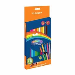 Кольорові олівці двосторонні RAINBOW jumbo 12/24 кольори Y PLUS