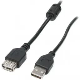 Кабель подовжувач Maxxter USB 2.0 AM/AF 1.8м Ferrit black (UF-AMAF-6)