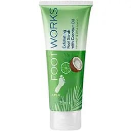 Відлущувальний скраб для ніг Avon з кокосовою олією. З ароматом кокоса і лайма