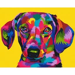 Картина за номерами на підрамнику Brushme Веселкова такса