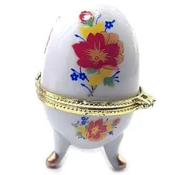 Шкатулка яйце Квіти 7.5х5х5см