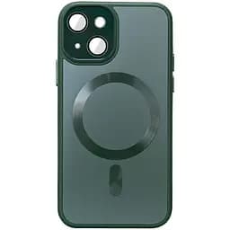 Чохол Epik TPU+Glass Sapphire Midnight with MagSafe для Apple iPhone 14, 6.1 Зелений/Forest green