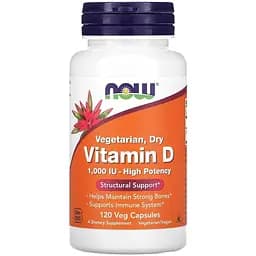 Вітаміни та мінерали Now Vitamin D 1000 IU Dry 120 вегакапсул