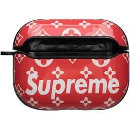 Футляр для навушників Airpods Pro Glossy Brand Supreme red